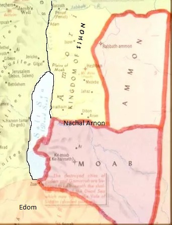 Map of the Kingdoms of עבר הירדן